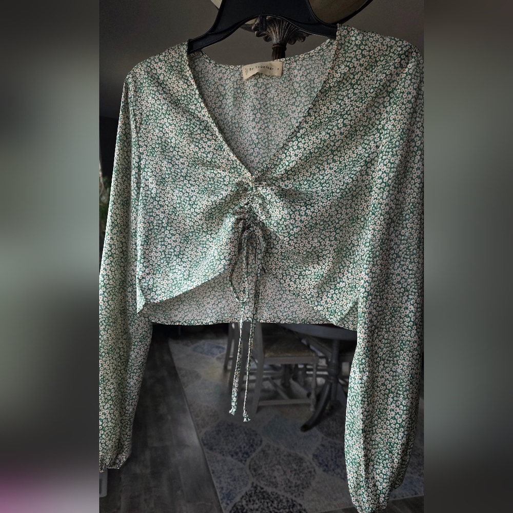 By Together Green Floral Blouse